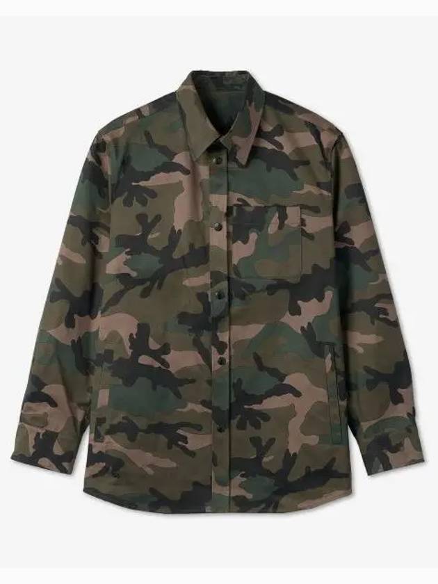 Camouflage Overfit Shirt Green XV3CIA95810F00A - VALENTINO - BALAAN 1