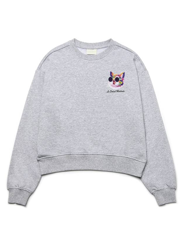 Brushed Options Mini Fancy Kitty Sweat Shirts MELANGE GRAY - LE SOLEIL MATINEE - BALAAN 2