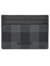 Check Leather Card Case Charcoal - BURBERRY - BALAAN 2