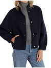 Agitare Wool Bomber Jacket Navy - MAX MARA - BALAAN 3