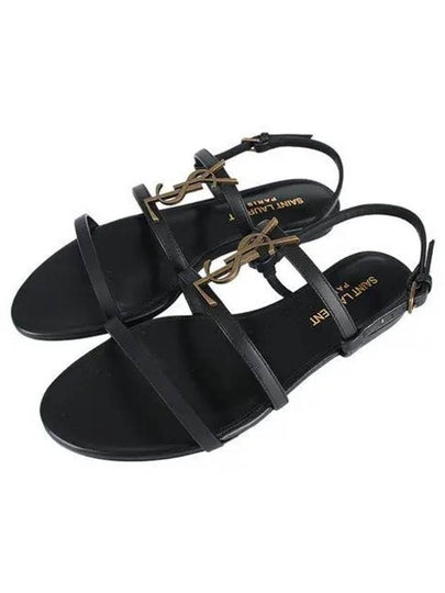 New Cassandra Flat Sandals Black - SAINT LAURENT - BALAAN 2