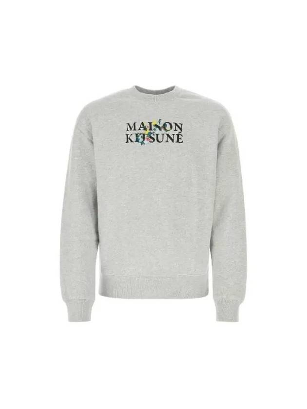 Flower Logo Print Comfort Sweatshirt Light Gray - MAISON KITSUNE - BALAAN 2