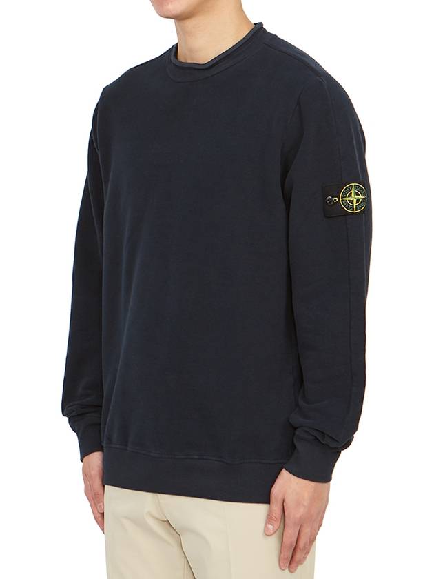 Stretch Cotton Fleece Mock Turtleneck Sweatshirt Navy - STONE ISLAND - BALAAN 3