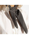 Striped Monogram Silk Scarf Black - TOTEME - BALAAN 3