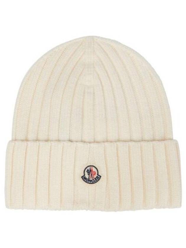 Wool Beanie White - MONCLER - BALAAN 1