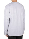 Milano Brushed Logo Print Long Sleeve T-Shirt Grey - MSGM - BALAAN 5