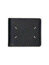 Stitched Leather Bifold Half Wallet Black - MAISON MARGIELA - BALAAN 2