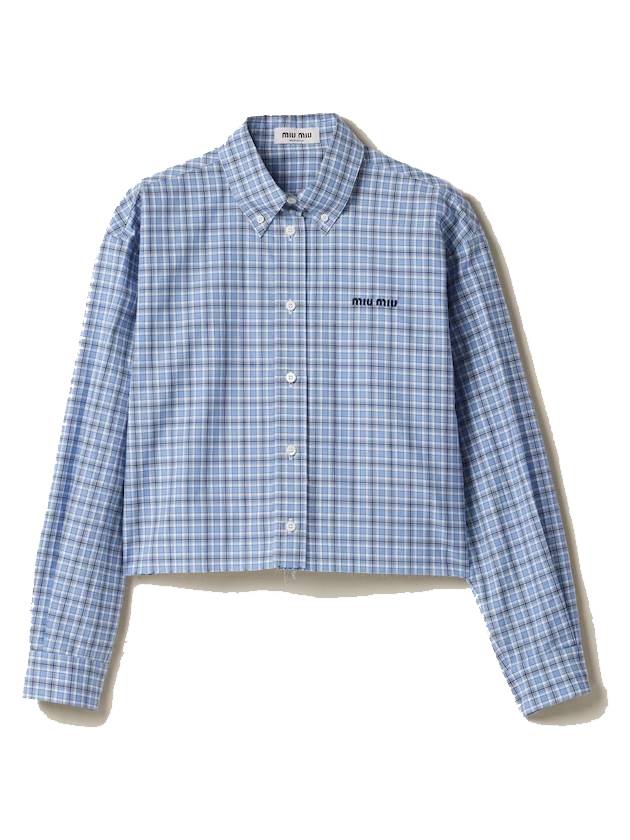 checked poplin shirt - MIU MIU - BALAAN 1