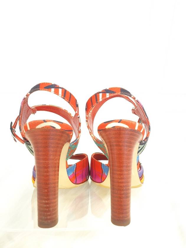 Women s Multicolor Fabric Open Toe Slingback HM99619HE 230mm 36 Condition A - HERMES - BALAAN 7