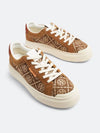 Ladybug Monogram Low Top Sneakers Brown - TORY BURCH - BALAAN 4