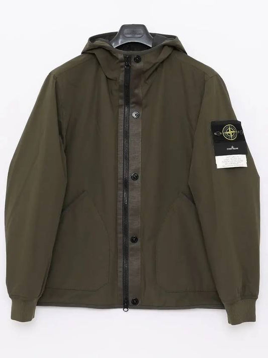 Soft Shell-R E.Dye Pure Insulation Technology Recycled Polyester Primaloft Hooded Jacket Olive Green - STONE ISLAND - BALAAN 2