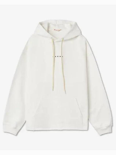 Logo Print Hooded Top Stone White - MARNI - BALAAN 2