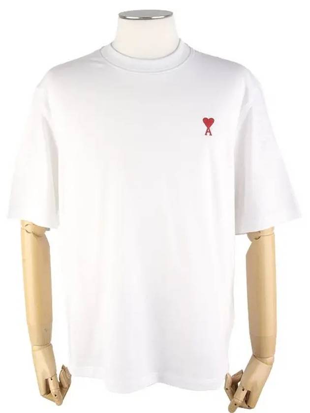 Small Heart Logo Boxy Fit Short Sleeve T-Shirt White - AMI - BALAAN 2