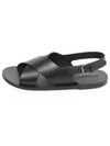 Mojave Cross Strap Sandals Black - SAINT LAURENT - BALAAN 2