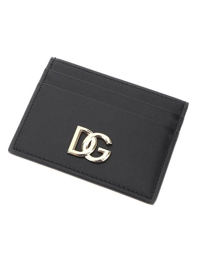 DG Logo Calfskin Leather Card Wallet Black - DOLCE&GABBANA - BALAAN 4