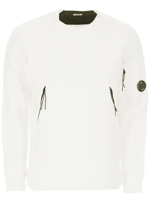 Lens Wappen Crew Neck Sweatshirt White - CP COMPANY - BALAAN.