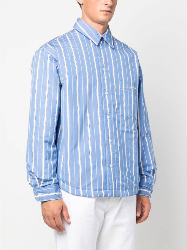 La Chemise Boulanger Puffed Striped Cotton Long Sleeve Shirt Blue - JACQUEMUS - BALAAN 4