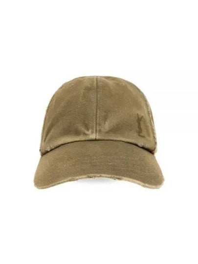 Cassandre Cotton Ball Cap Olive - SAINT LAURENT - BALAAN 2