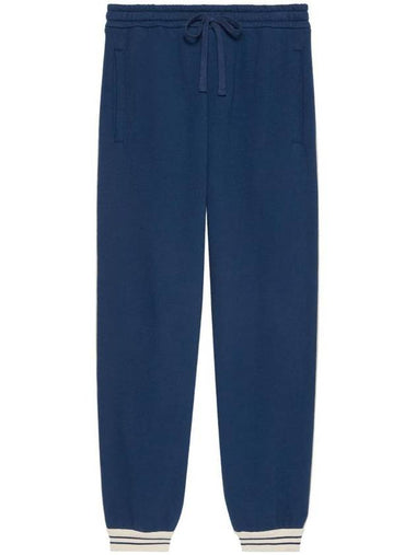 Interlocking G Embroidered Logo Track Pants Blue - GUCCI - BALAAN 1