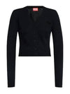 M-Arte Oval D Logo Cut Out Cardigan Black - DIESEL - BALAAN 2