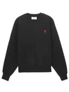 Small Heart Logo Sweatshirt Black - AMI - BALAAN 2