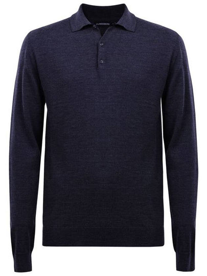 Noel Light Merino Long Sleeve Polo Shirt Navy - J.LINDEBERG - BALAAN 2