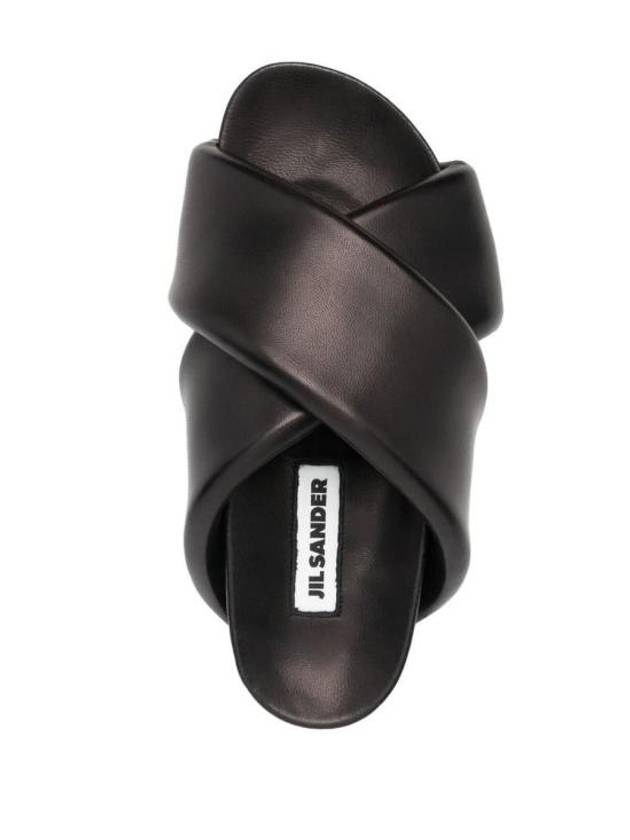 Women's Padded Cross Strap Slippers Black - JIL SANDER - BALAAN 3