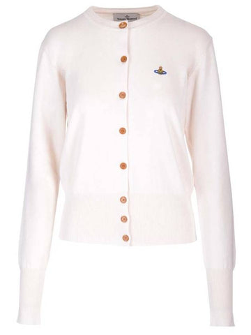 Bea Logo Cardigan Cream - VIVIENNE WESTWOOD - BALAAN 1