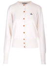 Bea Logo Cardigan Cream - VIVIENNE WESTWOOD - BALAAN 1