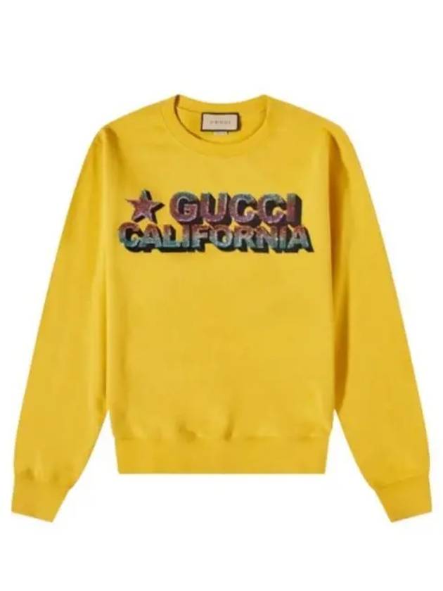 Sequined Cotton Jersey Sweatshirt Yellow - GUCCI - BALAAN 2