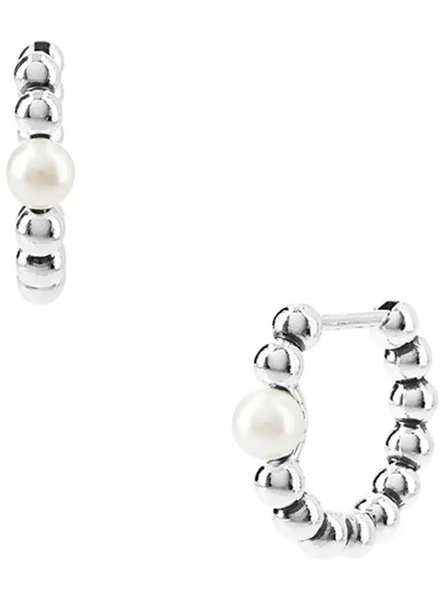 Treated Freshwater Cultured Pearl Bead Hoop Earrings Silver - PANDORA - BALAAN 4