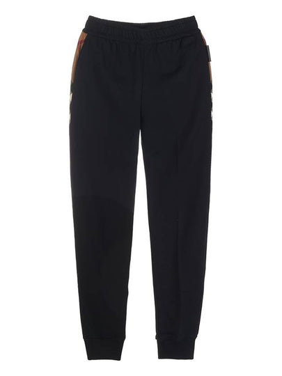 Women's Check Panel Jogger Track Pants Black - BURBERRY - BALAAN 2