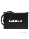 logo strap card wallet black - BALENCIAGA - BALAAN.