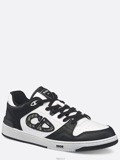 Oblique Detail Leather Low Top Sneakers White Black - DIOR - BALAAN 2