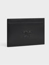 Satinated Calfskin Triomphe Embossed Card Wallet Black - CELINE - BALAAN 3