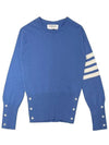 Women s Cashmere Pullover Diagonal Knit Blue FKA001A 00011 450 - THOM BROWNE - BALAAN 2