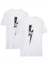 Graffiti Lightning Loose Regular Fit Short Sleeve T-Shirt White - NEIL BARRETT - BALAAN.
