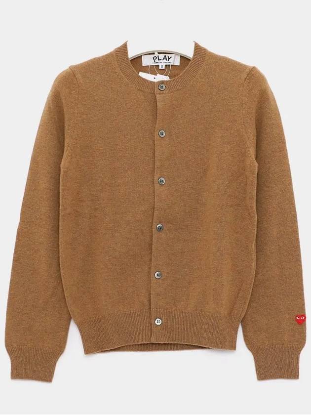 P1N0913 CAMEL Small Heart Cardigan - COMME DES GARCONS - BALAAN 3