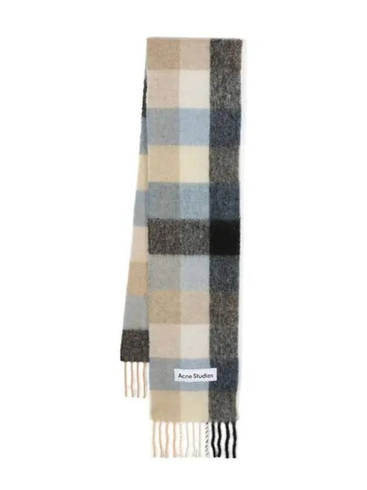 Check Mohair Muffler Blue Beige Black - ACNE STUDIOS - BALAAN 2