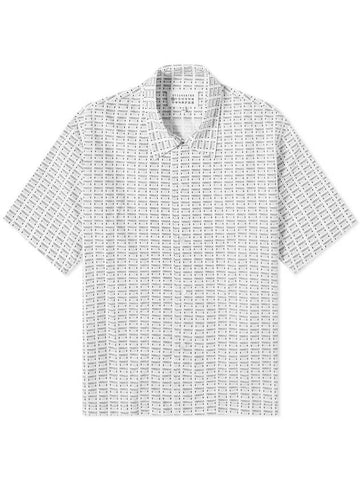 Fragile Printed Cotton Short Sleeve Shirt White Black - MAISON MARGIELA - BALAAN 1