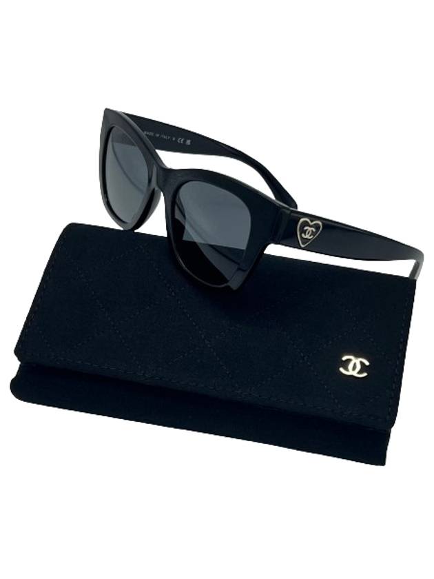 Eyewear Heart Logo Square Sunglasses Black - CHANEL - BALAAN 5