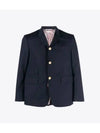 Typewriter Cloth Grosgrain Placket Sport Jacket Navy - THOM BROWNE - BALAAN 2