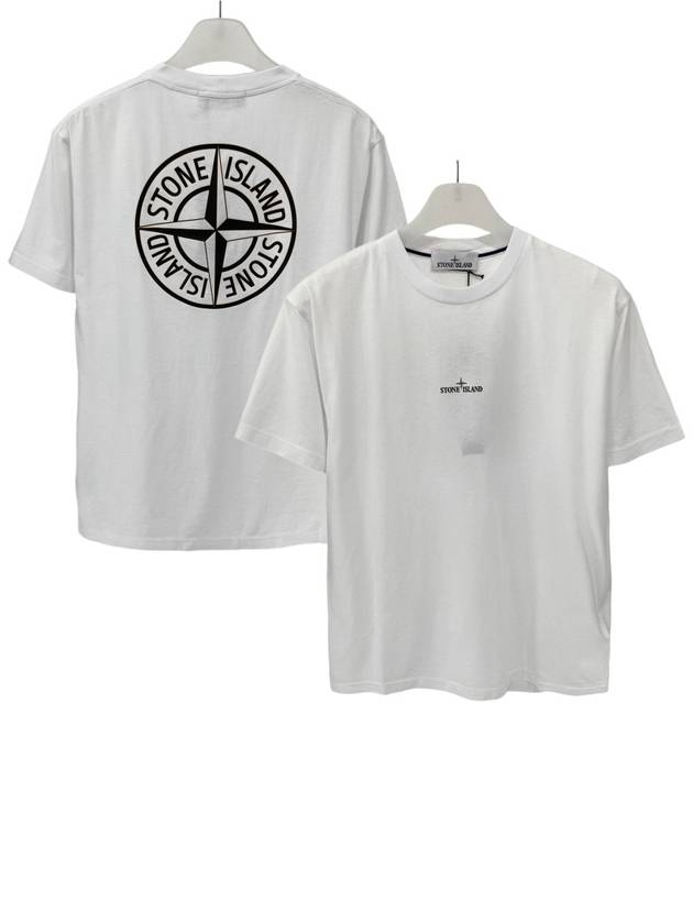 Stamp One Print Short Sleeve T-Shirt White - STONE ISLAND - BALAAN 2