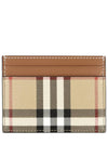 Check Print Leather Card Holder Beige - BURBERRY - BALAAN 2