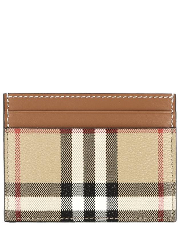 Check Print Leather Card Holder Beige - BURBERRY - BALAAN 2