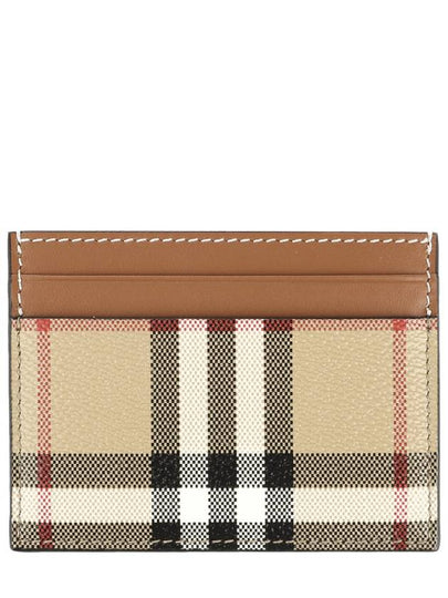 Check Print Leather Card Holder Beige - BURBERRY - BALAAN 2