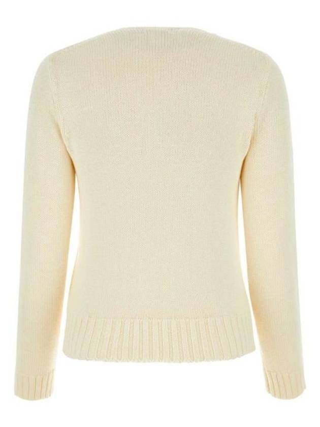 Flag Cotton Crew Neck Knit Top Cream - POLO RALPH LAUREN - BALAAN 3