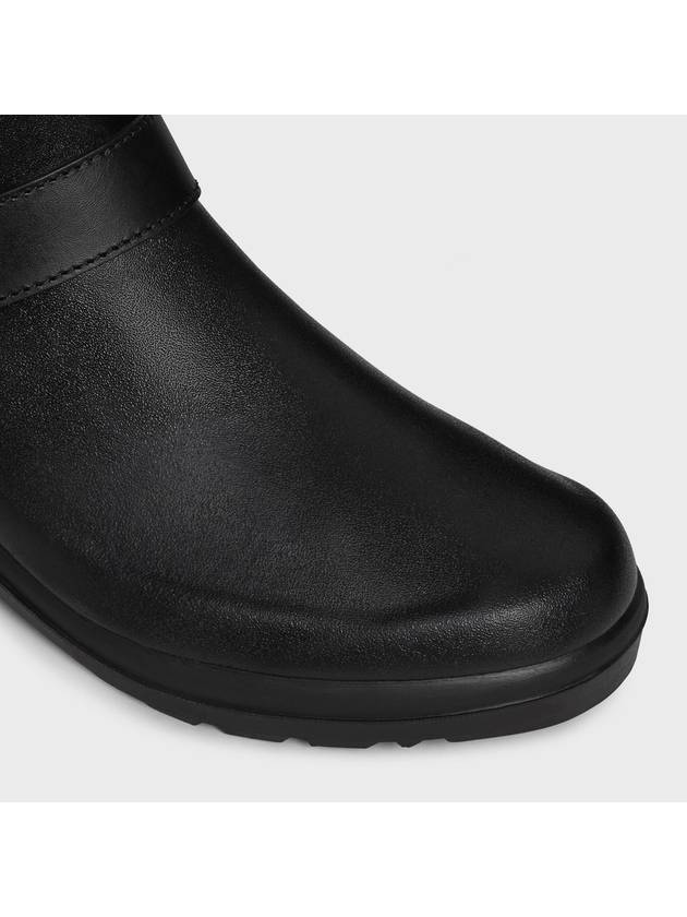 Mid Rain Boots In Rubber And Calfskin Black - CELINE - BALAAN 5