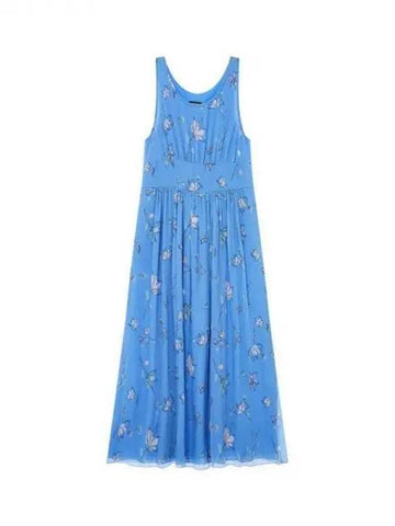 Women s Floral Silk Long Dress Blue 270337 - EMPORIO ARMANI - BALAAN 1