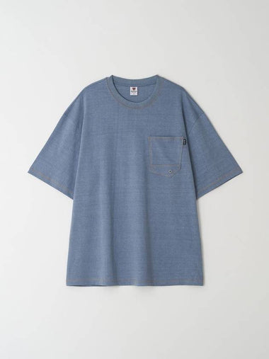 Overfit color stitch t-shirt blue - BOOVOOM - BALAAN 1